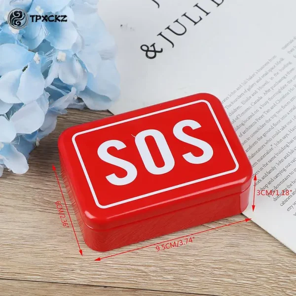 1pcs SOS Tin plate Medicine First Aid Pill Box Outdoor Survival Gear Kits Emergency Case 6