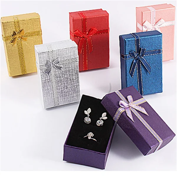 Bowknot Jewelry Box For Wedding Engagement Ring Earrings Necklace Bracelet Storage Boxes Shape Gift Packing Case 2