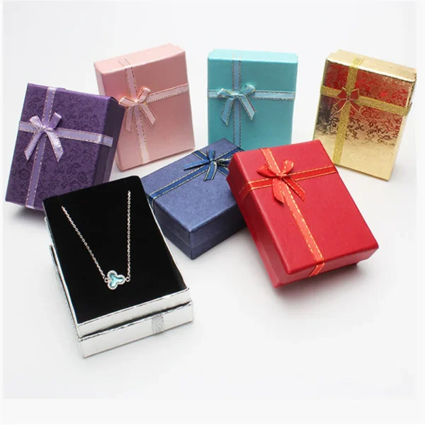 Bowknot Jewelry Box For Wedding Engagement Ring Earrings Necklace Bracelet Storage Boxes Shape Gift Packing Case 4