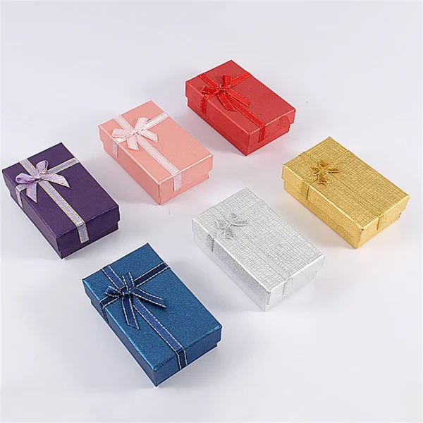 Bowknot Jewelry Box For Wedding Engagement Ring Earrings Necklace Bracelet Storage Boxes Shape Gift Packing Case 5