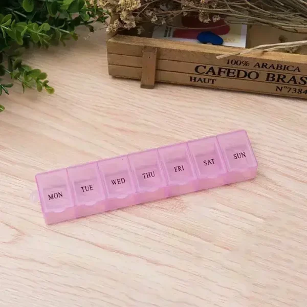 Portable 7 Day Pill Box Organizer Travel Pill Box Pill Storage Compartment Box Medicine Tablet Holder PillSplitter 2