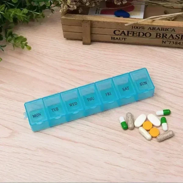 Portable 7 Day Pill Box Organizer Travel Pill Box Pill Storage Compartment Box Medicine Tablet Holder PillSplitter 3