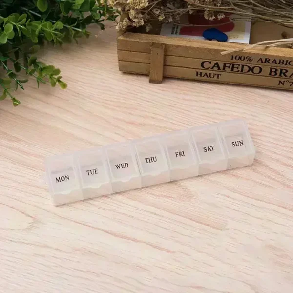 Portable 7 Day Pill Box Organizer Travel Pill Box Pill Storage Compartment Box Medicine Tablet Holder PillSplitter 4