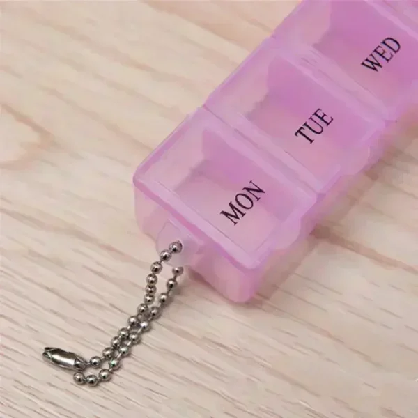 Portable 7 Day Pill Box Organizer Travel Pill Box Pill Storage Compartment Box Medicine Tablet Holder PillSplitter 5