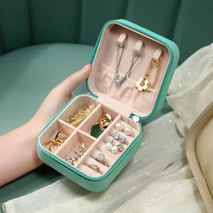 PU Jewelry Organizer Display Travel Jewelry Case Boxes Travel Portable Jewelry Box Leather Storage organizador Earring Holder 1
