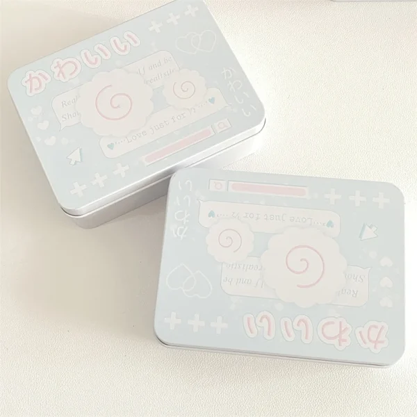 Tinplate Storage Box Cartoon Photocards Small Card Tin Storage Cans Coin Earrings Headphones Case Jewelry Collect 3