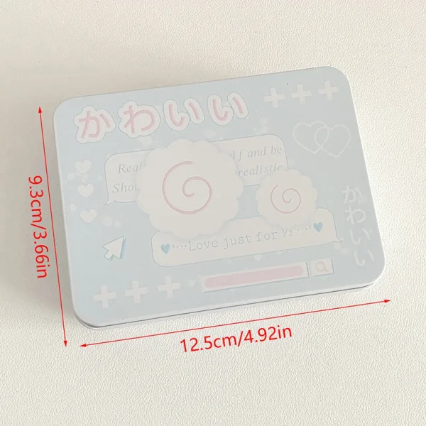 Tinplate Storage Box Cartoon Photocards Small Card Tin Storage Cans Coin Earrings Headphones Case Jewelry Collect 4