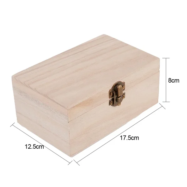1PC Wooden Boxes With Lid Square Hinged Jewellery Craft Storage Box For Home Decoration DIY Hand-Made Mother's Day 1