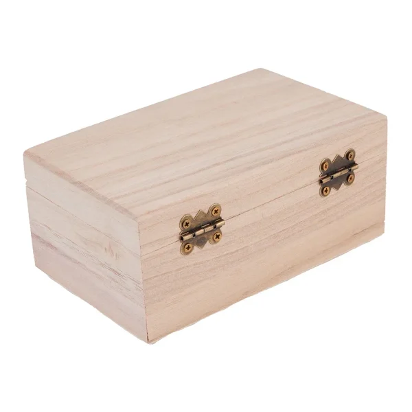 1PC Wooden Boxes With Lid Square Hinged Jewellery Craft Storage Box For Home Decoration DIY Hand-Made Mother's Day 2