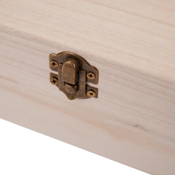 1PC Wooden Boxes With Lid Square Hinged Jewellery Craft Storage Box For Home Decoration DIY Hand-Made Mother's Day 3