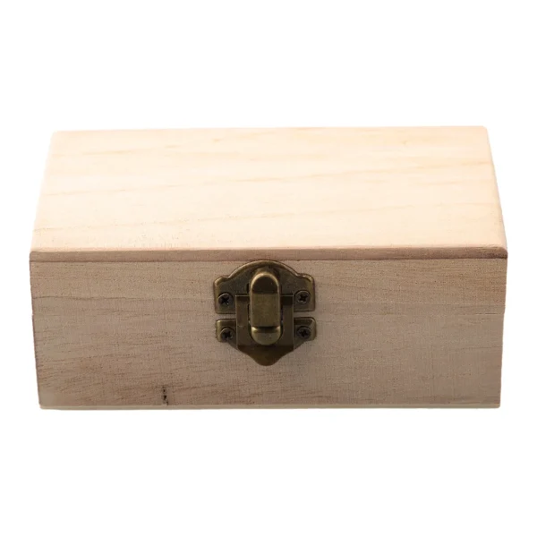 1PC Wooden Boxes With Lid Square Hinged Jewellery Craft Storage Box For Home Decoration DIY Hand-Made Mother's Day 4