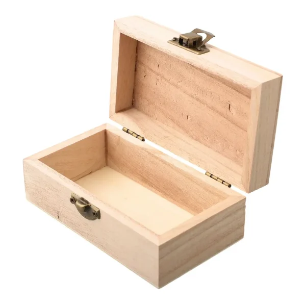 1PC Wooden Boxes With Lid Square Hinged Jewellery Craft Storage Box For Home Decoration DIY Hand-Made Mother's Day 6