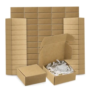 10Pcs Small Kraft Paper Gift Boxes 2.16'' x 2.16'' x 0.98'' for Ornaments Earring Jewelry Wrapping Packaging Cardboard Boxes 1
