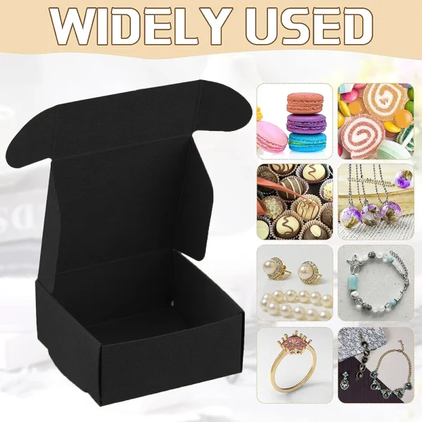 10Pcs Small Kraft Paper Gift Boxes 2.16'' x 2.16'' x 0.98'' for Ornaments Earring Jewelry Wrapping Packaging Cardboard Boxes 4