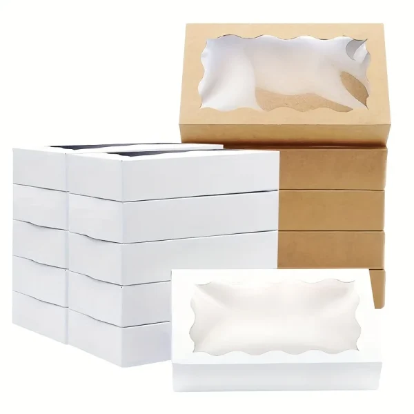 10/20/50pcs gift box with clear window-suitable for packaging, wedding, party birthday decoration and small business supplies 1