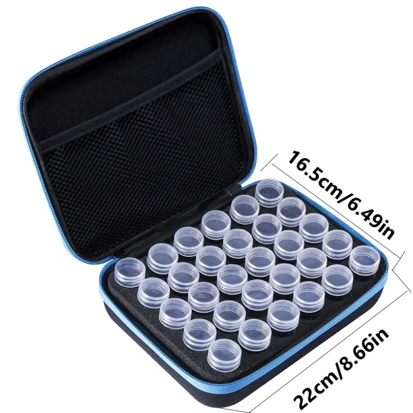 Blue 30 Grids Diamond Painting Bead Storage Boxes Large Capacity Set With Accessories Mosaic Container Bag Tool Kit 2