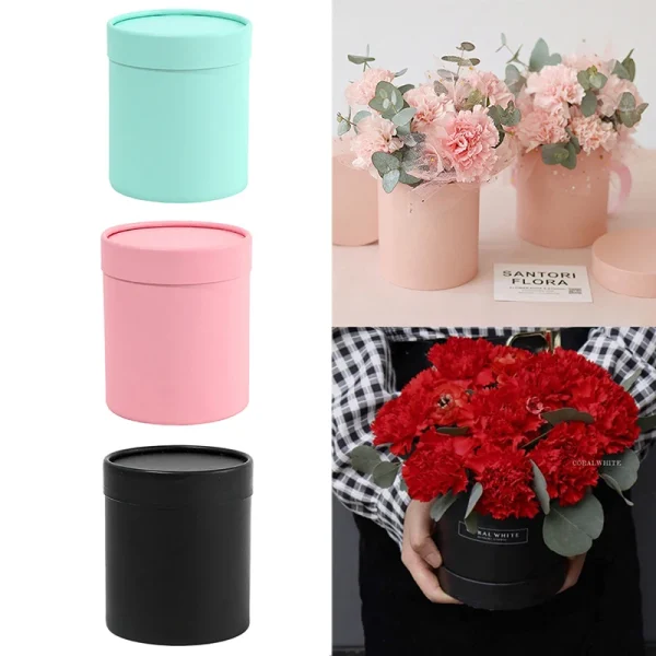 12x12cm Flower Box Round Cardboard Gift Boxes Wedding Party Rose Flower Packaging Decoration Valentine's Day Gifts Wrapping Box 4