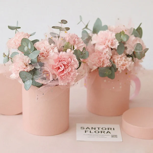 12x12cm Flower Box Round Cardboard Gift Boxes Wedding Party Rose Flower Packaging Decoration Valentine's Day Gifts Wrapping Box 6