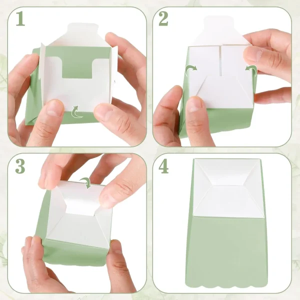 12 pcs  Sage Green Mini Popcorn Boxes Green Popcorn Buckets Candy Favor Boxes for Movie Night Party Supplies 4