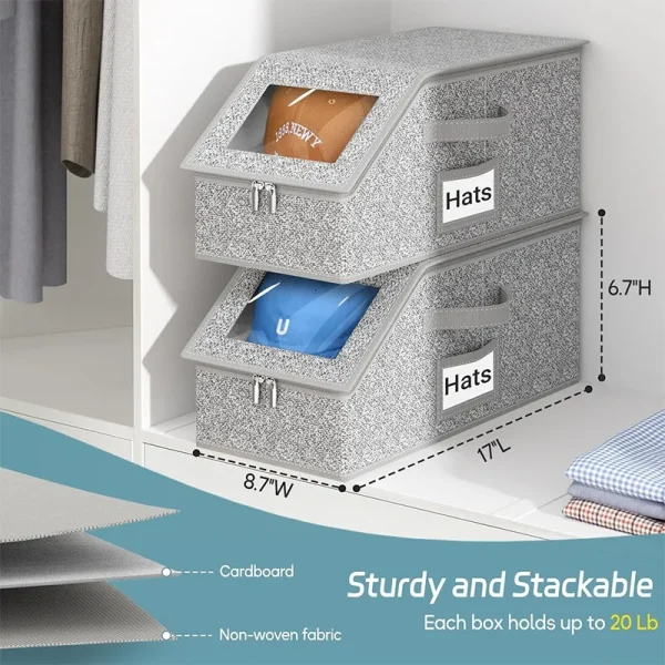 Foldable Zipper Baseball Cap Storage Box Non-woven Dustproof Storage Box Hat Storage Box Wardrobe Storage Boxes Storage 2