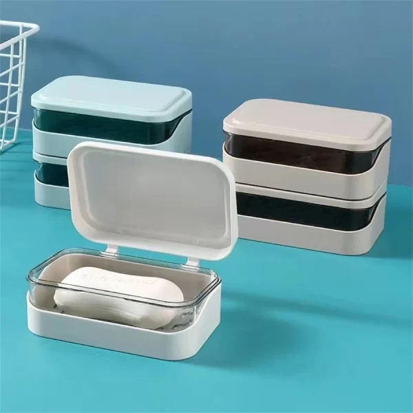 1pc Holder Non Slip Soap Box Toilet Shower Tray Draining Rack Bathroom Gadgets Soap Dish Soap Tray Holder 1