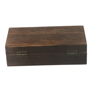 1pc Wooden Storage Box With Metal Retro Buckle Rectangular 20x10x6cm For Tea Coffee Beans Retro Buckle Clamshell Jewel Box 1