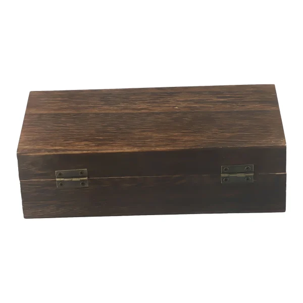 1pc Wooden Storage Box With Metal Retro Buckle Rectangular 20x10x6cm For Tea Coffee Beans Retro Buckle Clamshell Jewel Box 1
