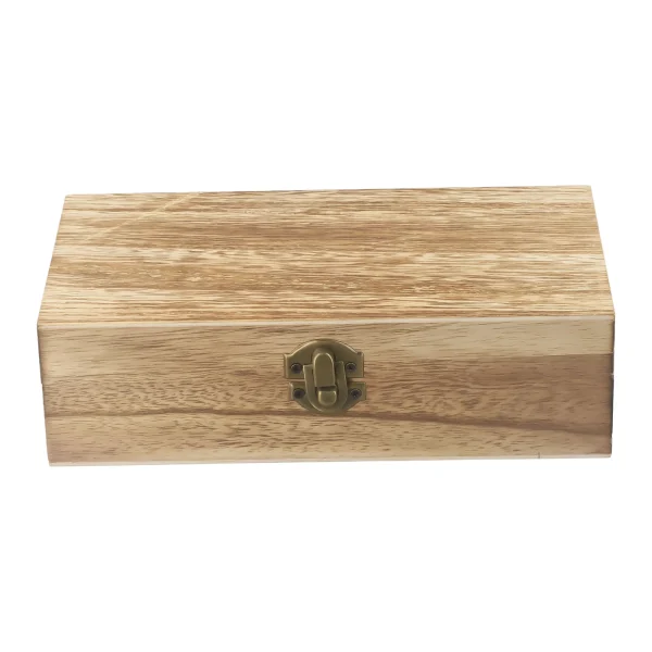 1pc Wooden Storage Box With Metal Retro Buckle Rectangular 20x10x6cm For Tea Coffee Beans Retro Buckle Clamshell Jewel Box 2