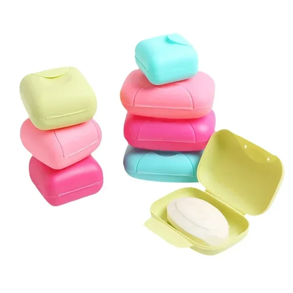 1Pcs Big/small Candy Color Portable Soap Dish Box Case Bath Bowl Plate Case Home Shower Travel Hiking Holder Container Soap Box 1