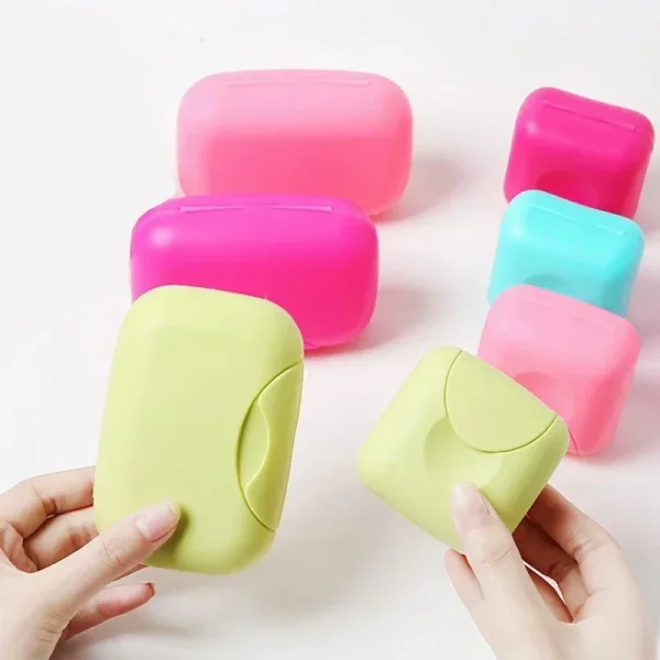 1Pcs Big/small Candy Color Portable Soap Dish Box Case Bath Bowl Plate Case Home Shower Travel Hiking Holder Container Soap Box 2