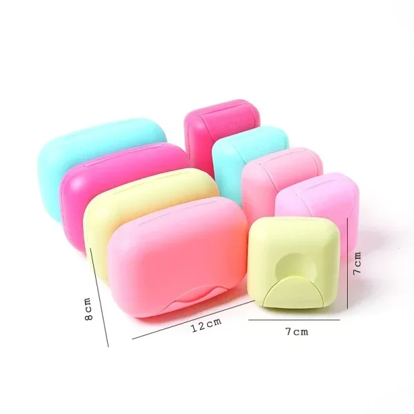 1Pcs Big/small Candy Color Portable Soap Dish Box Case Bath Bowl Plate Case Home Shower Travel Hiking Holder Container Soap Box 3