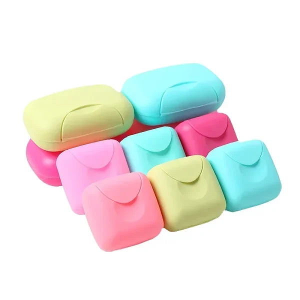 1Pcs Big/small Candy Color Portable Soap Dish Box Case Bath Bowl Plate Case Home Shower Travel Hiking Holder Container Soap Box 4