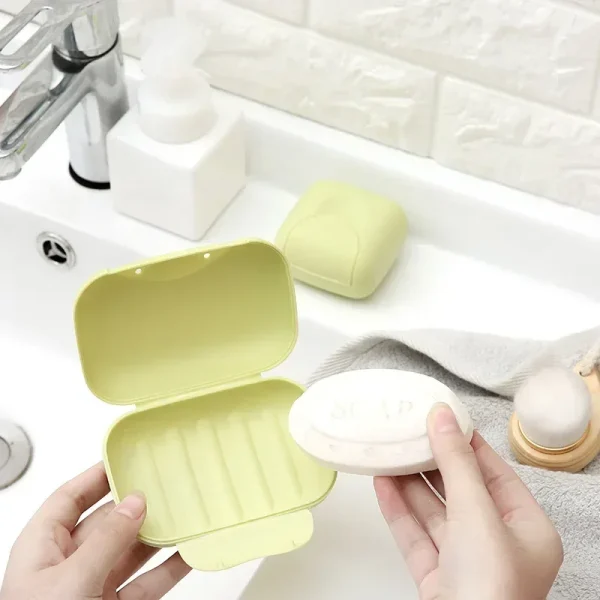 1Pcs Big/small Candy Color Portable Soap Dish Box Case Bath Bowl Plate Case Home Shower Travel Hiking Holder Container Soap Box 5