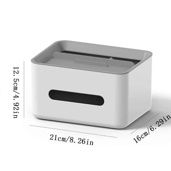 1pc- Gray Multifunctional Tissue Storage Box 3
