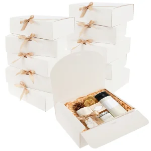 10 Pcs Gift Boxes with Lids and Ribbon Paper Present Box Large Capacity Decorative Party Weddings Birthday Holiday Candy Storage 1