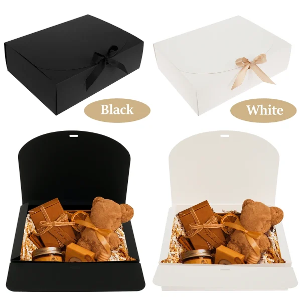 10 Pcs Gift Boxes with Lids and Ribbon Paper Present Box Large Capacity Decorative Party Weddings Birthday Holiday Candy Storage 2