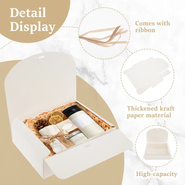 10 Pcs Gift Boxes with Lids and Ribbon Paper Present Box Large Capacity Decorative Party Weddings Birthday Holiday Candy Storage 3