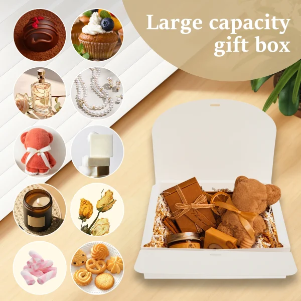 10 Pcs Gift Boxes with Lids and Ribbon Paper Present Box Large Capacity Decorative Party Weddings Birthday Holiday Candy Storage 4