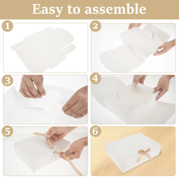 10 Pcs Gift Boxes with Lids and Ribbon Paper Present Box Large Capacity Decorative Party Weddings Birthday Holiday Candy Storage 5