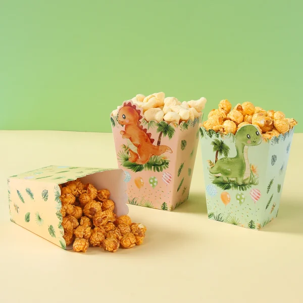 Dinosaur Theme Popcorn Boxes Dinosaur Birthday Party Decoration Safari Birthday Party Supplies 3