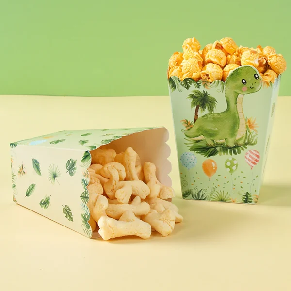 Dinosaur Theme Popcorn Boxes Dinosaur Birthday Party Decoration Safari Birthday Party Supplies 5