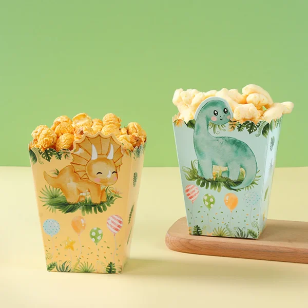 Dinosaur Theme Popcorn Boxes Dinosaur Birthday Party Decoration Safari Birthday Party Supplies 6