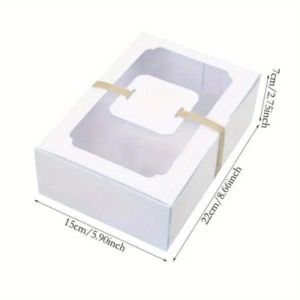 5/10pcs, New Large Kraft Paper Box, Cookie Candy Cake Gift Box, PVC Transparent Window Birthday Christmas Gift, Party Supplies 4
