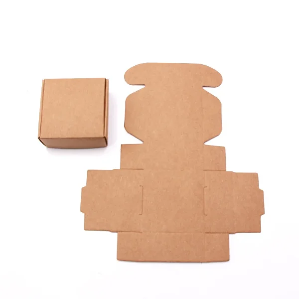 10P Miniature Kraft Gift Boxes Brown Paper Small Square Box Cardboard Mini Ring Earring Jewelry Pack Carton Chocolate Candy Box 6