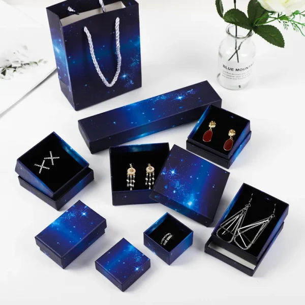 Starry Sky Style Multisize Gift Wrapping Box Jewelry Organizer Storage Gift Box Necklace Earrings Ring Necklace Bracelet Display 3