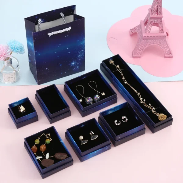 Starry Sky Style Multisize Gift Wrapping Box Jewelry Organizer Storage Gift Box Necklace Earrings Ring Necklace Bracelet Display 4