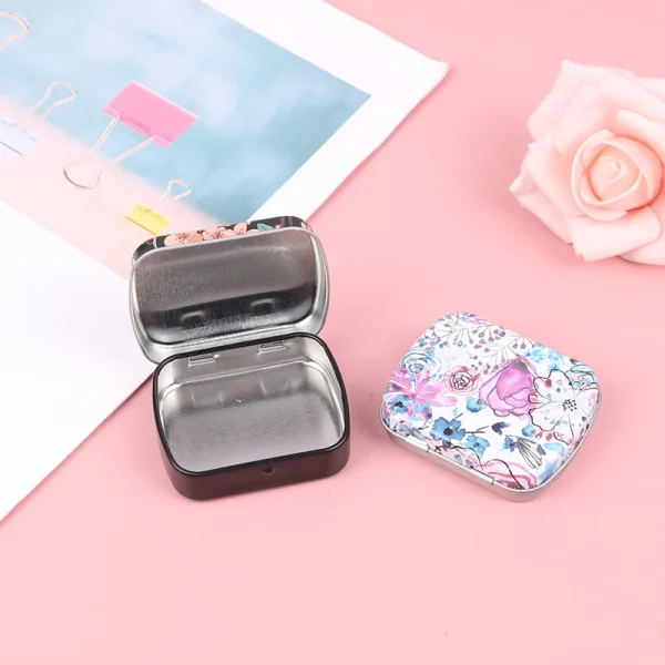 1Pc Portable Mini Metal Tins Flip Storage Box Case Organizer Jewelry Survival Money Coin Candy Key Container Jar Cans with lid 2