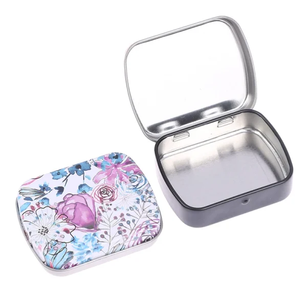 1Pc Portable Mini Metal Tins Flip Storage Box Case Organizer Jewelry Survival Money Coin Candy Key Container Jar Cans with lid 5