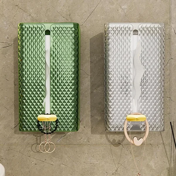 Tissue Box Holder Wall Mounted Modern Tissue Organizer Toilet Tissue Storage for Restroom Office Living Room Restaurant Desk 2