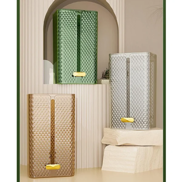 Tissue Box Holder Wall Mounted Modern Tissue Organizer Toilet Tissue Storage for Restroom Office Living Room Restaurant Desk 3